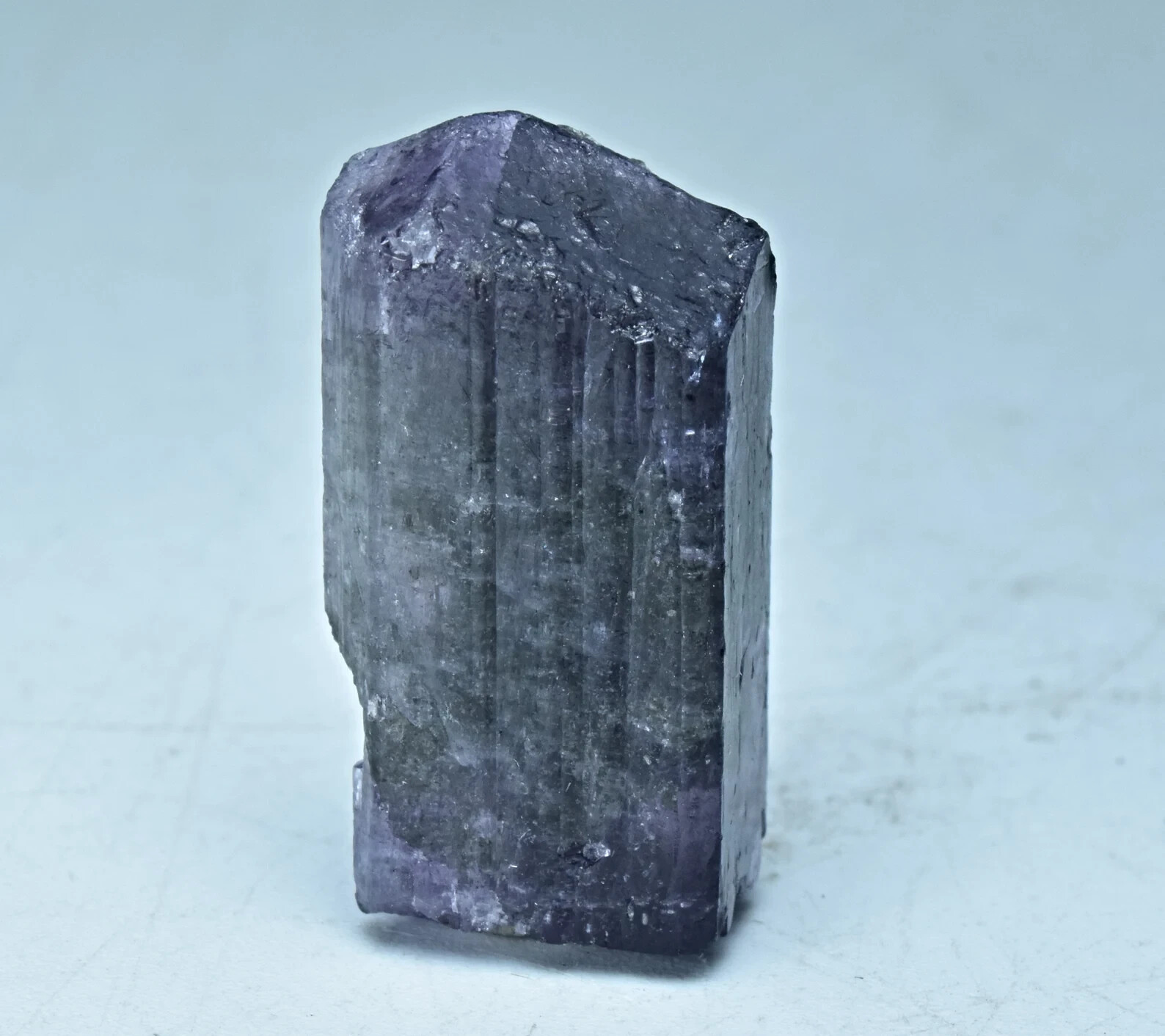 Fluorescent Terminated Purple Scapolite Crystal With Epidote Inclusion 23 Carat