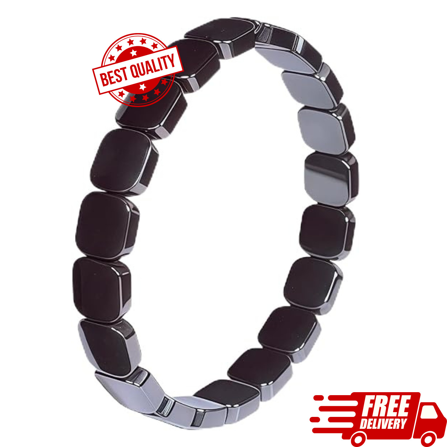 TACBSP Hematite Bracelet for Men Natural Stone Hematite Bracelet Black Stretc...
