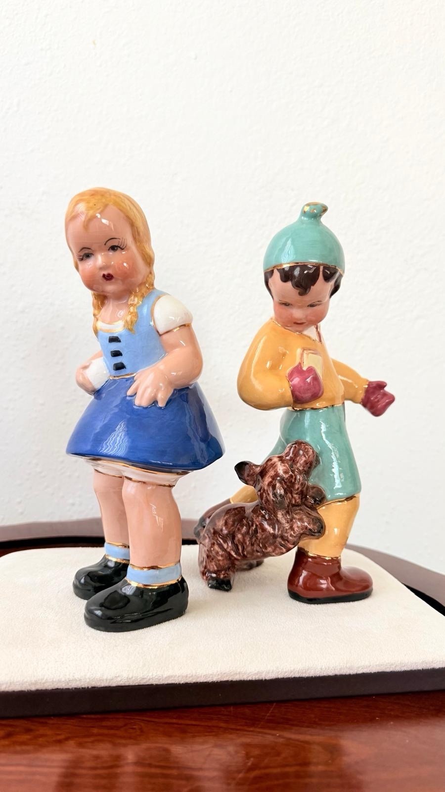 Muriel Joseph Josef Originals Ceramic Figurines Pair Early California c. 1940s