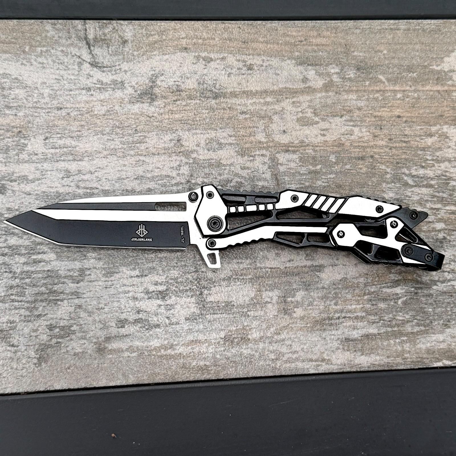 JinJunLang JL16011L Tanto Folding Knife 440C Steel Tactical Pocket EDC