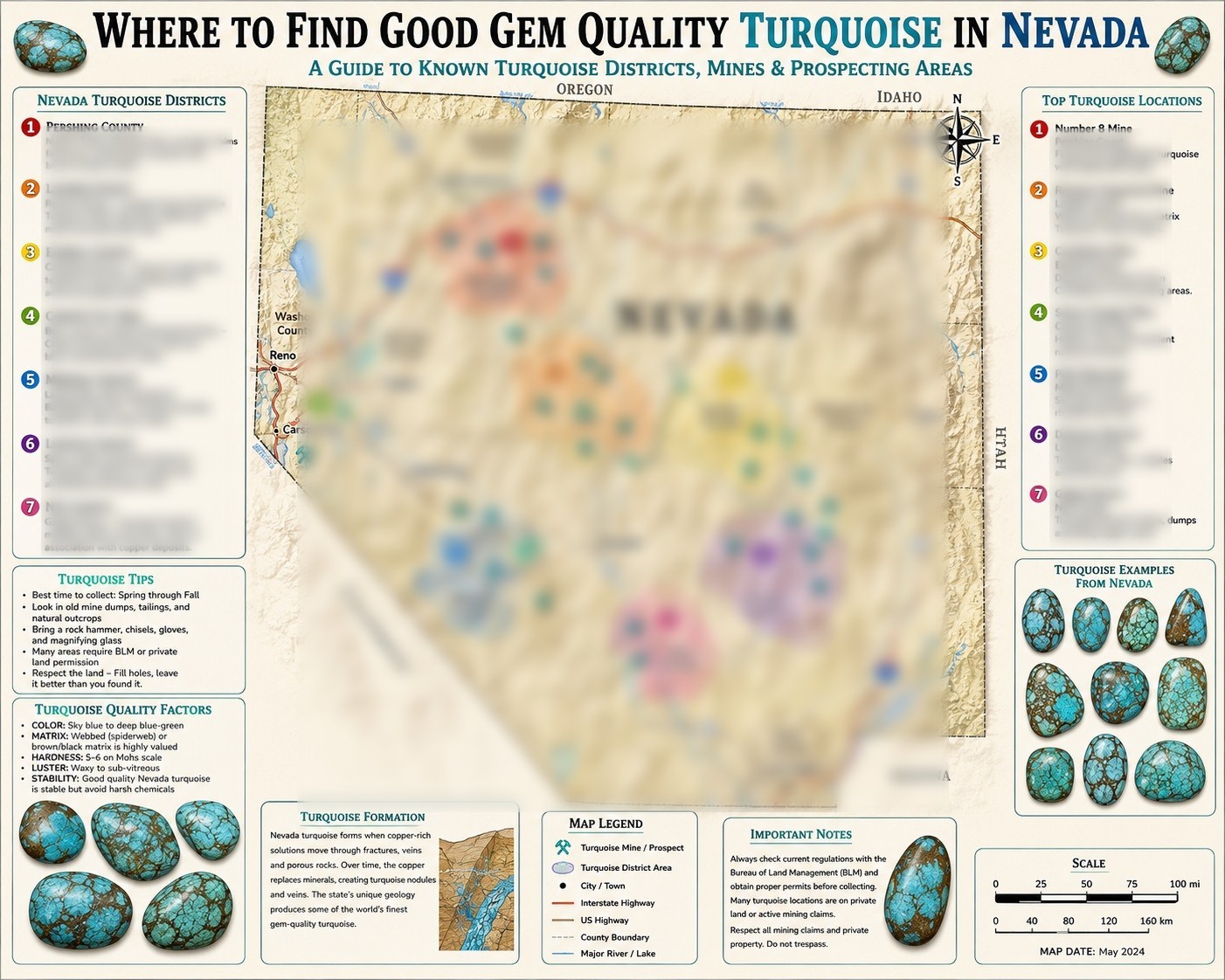 161 Modern Gemstone Quality Turquoise Collecting Areas in Nevada New 2026 Map