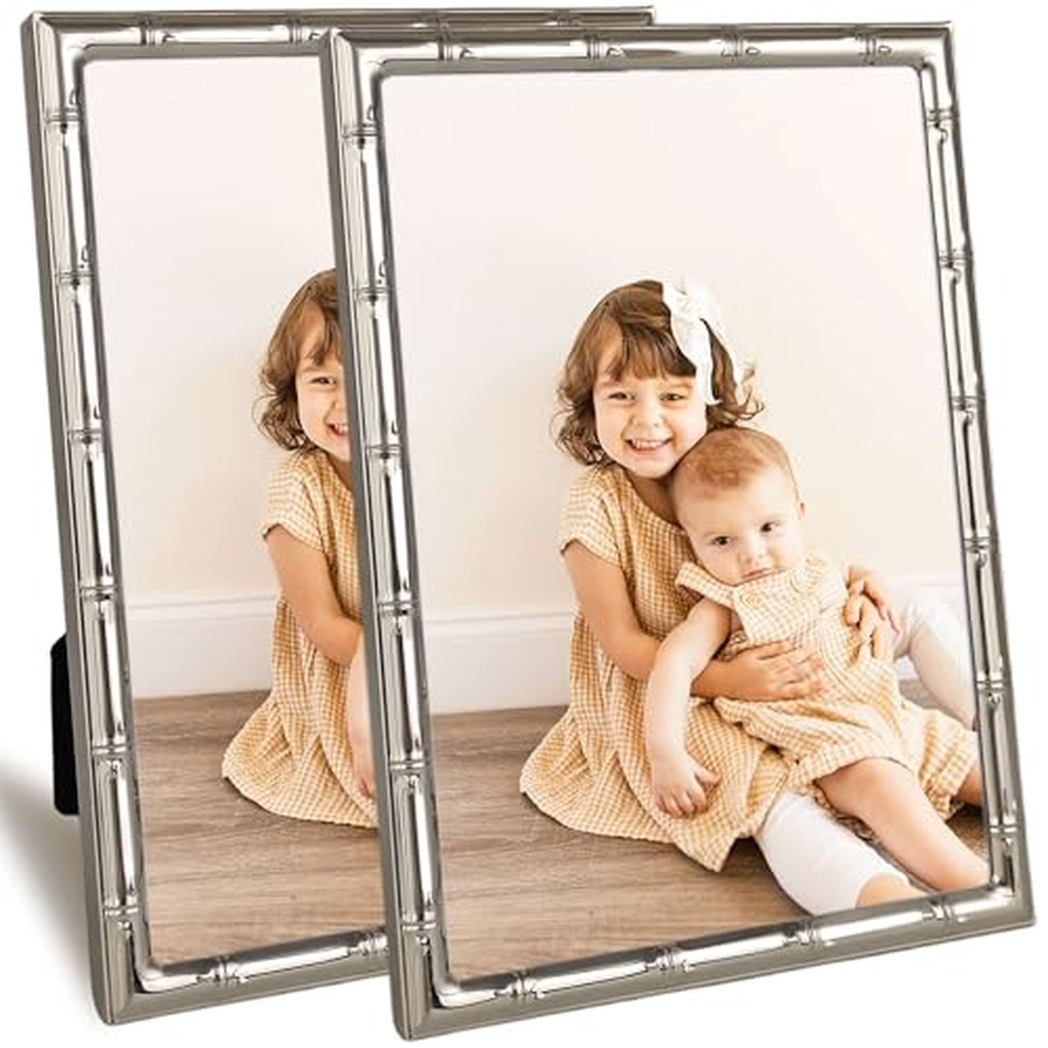 5x7 Silver Picture Frame with Elegant Metal Bamboo Design, 5 x 7 Photo Frames... 5x7 Silver Picture Frame with Elegant Metal Bamboo Design, 5 x 7 Photo Frames...