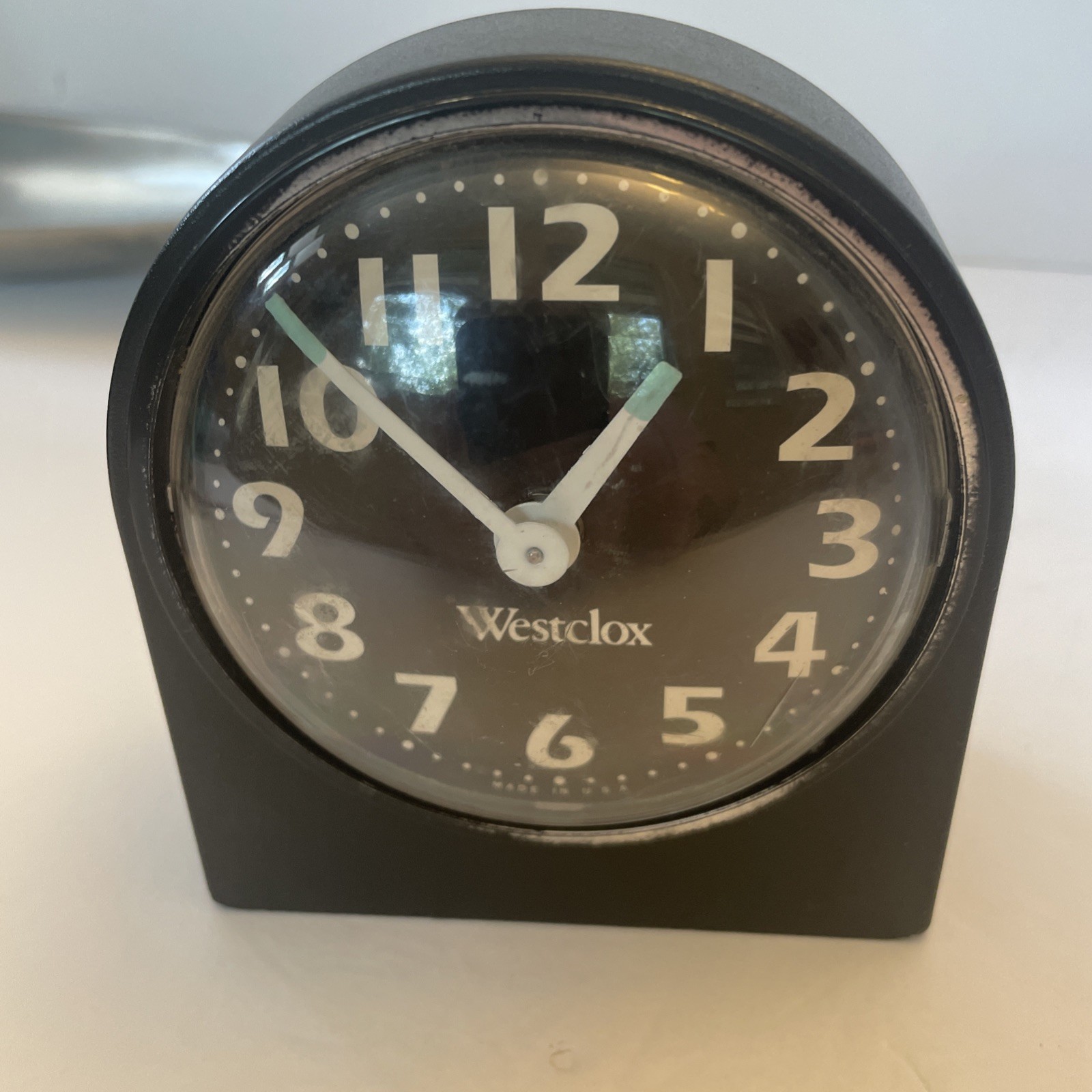 Vintage Westclox Wind-Up Alarm Clock Made in USA Black Dial Tested
