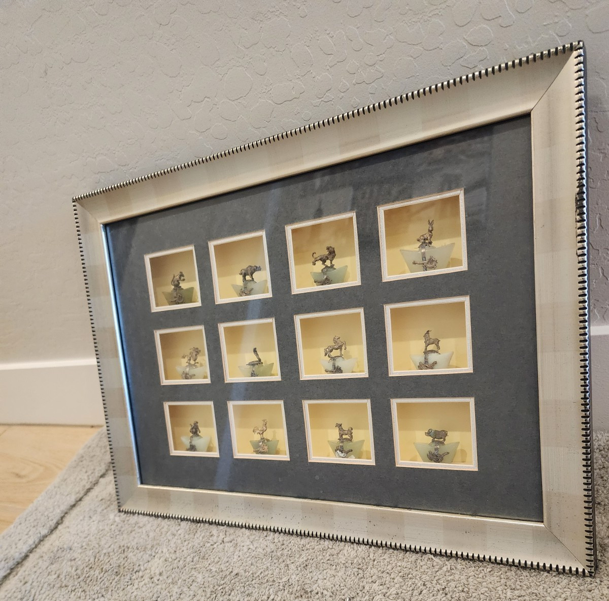Chinese Horoscope Zodiac Framed Figures Hand Made Hanging Decor