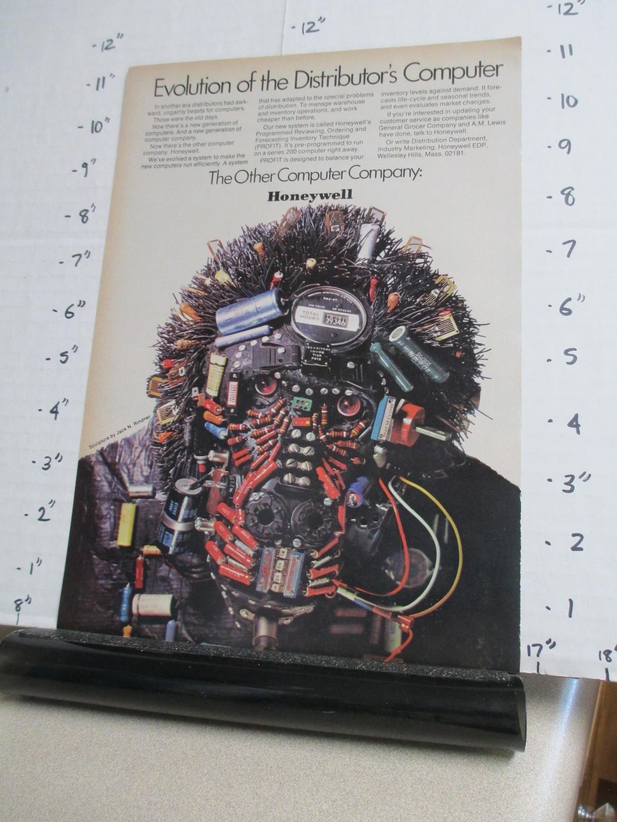 magazine ad 1969 HONEYWELL computer sculpture Jack Rinder gorilla Wellesley Hill
