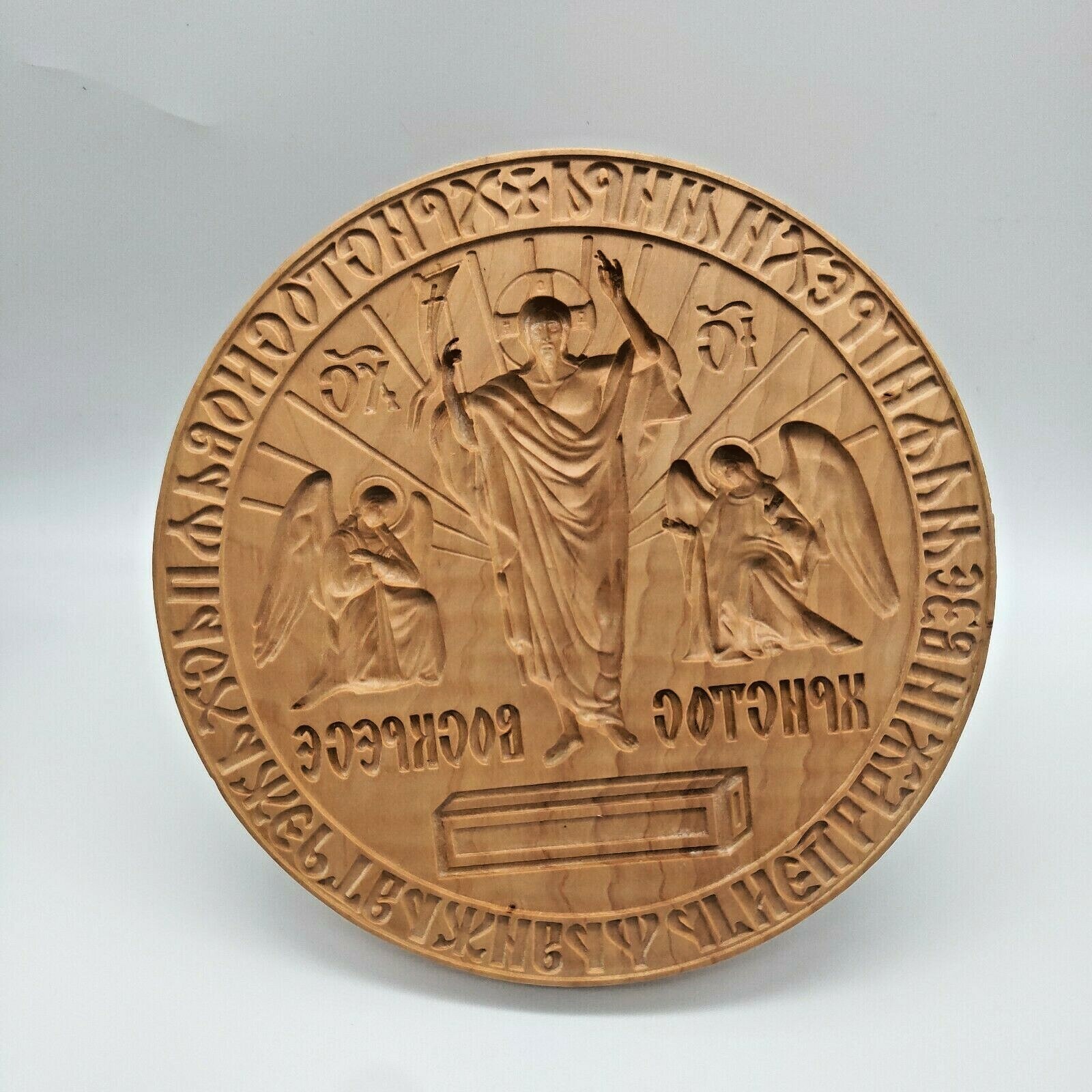 Artos Seal Stamp Orthodox Wooden Prosphora D - 200mm / 7.87