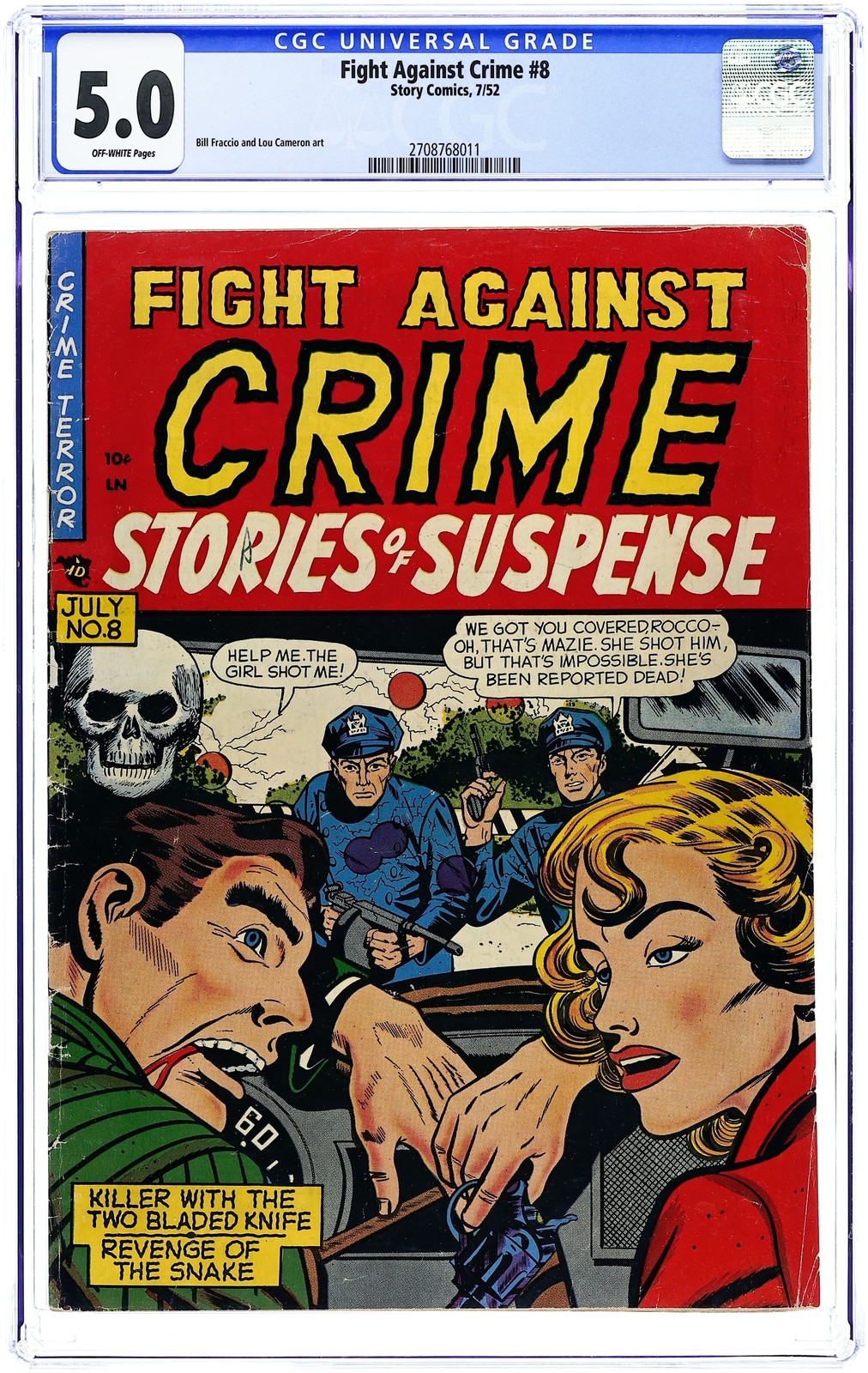 Fight Against Crime #8 CGC 5.0 1952 2708768011
