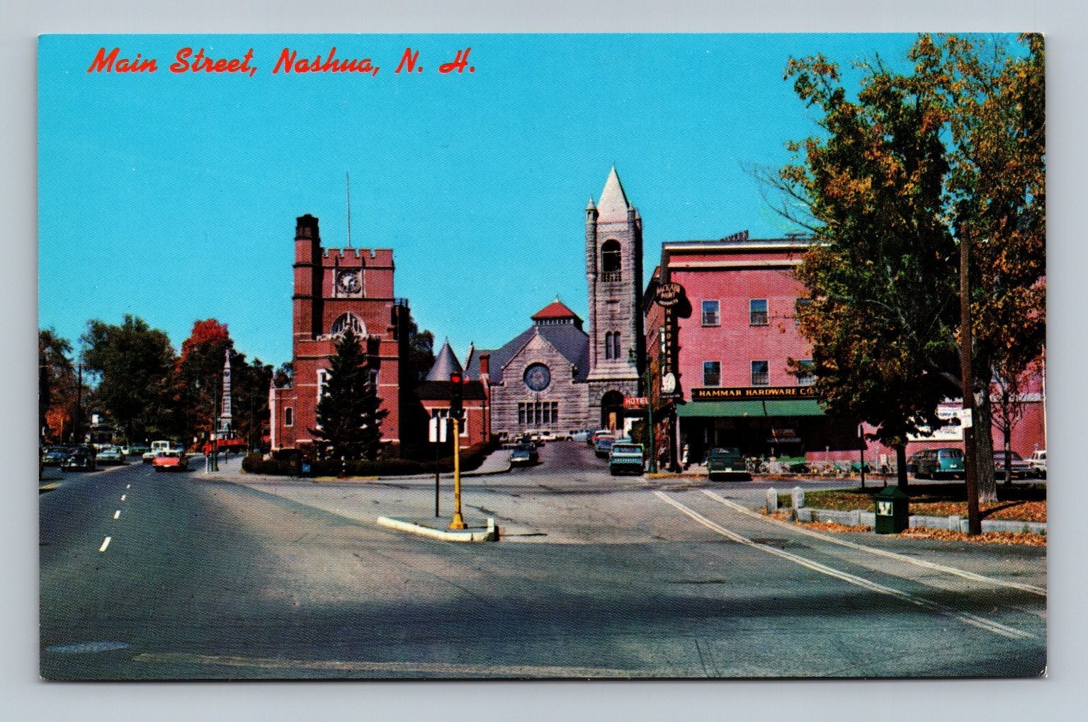 Vintage Main Street Nashua NH Postcard Public Library War Memorial Vintage Main Street Nashua NH Postcard Public Library War Memorial