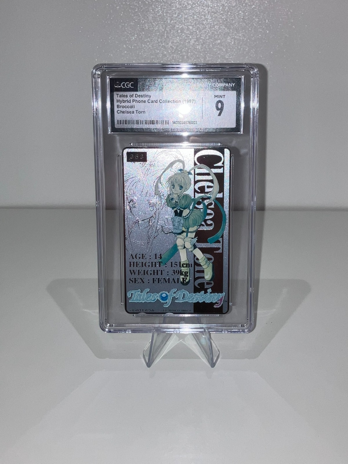 1997 Tales of Destiny Chelsea Tone Foil Japan Telephone Phone Card CGC 9 Mint