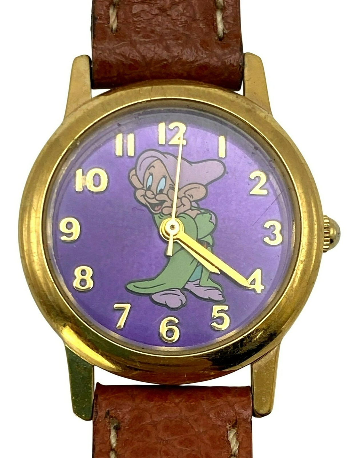 Vintage Disney Store Exclusive Dopey Watch Leather Band Fossil VIDEO 90's RARE