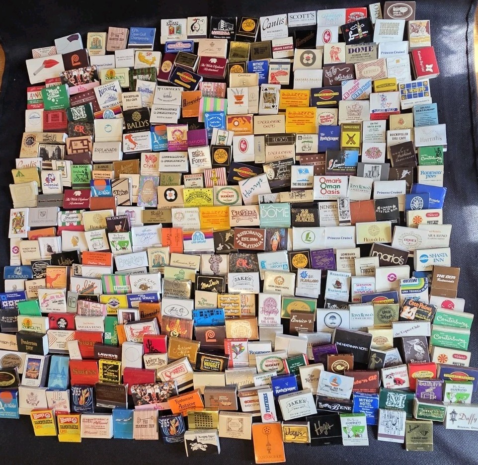 Lot of 340 Vintage Matchbooks Vintage California SF LA PNW Tiki Casino Complete