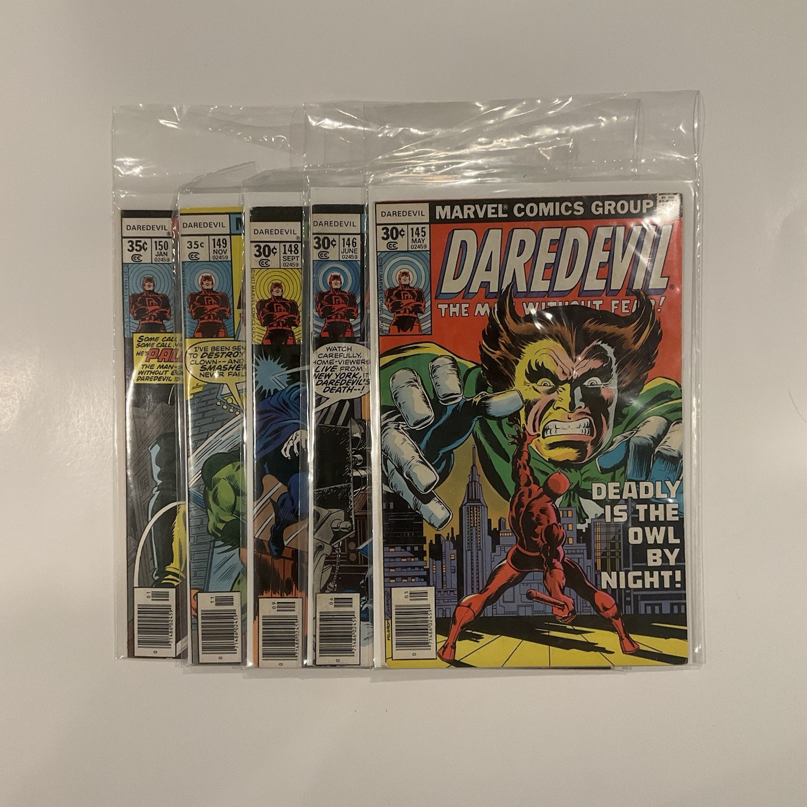 Daredevil Lot 145 146 148 149 150 Fn-Vf 1977 Marvel Comics