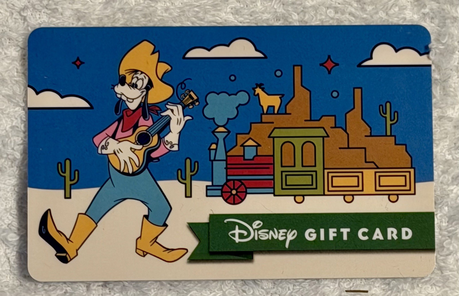 WALT DISNEY gift card. Goofy by Big Thunder Mountain Railroad 