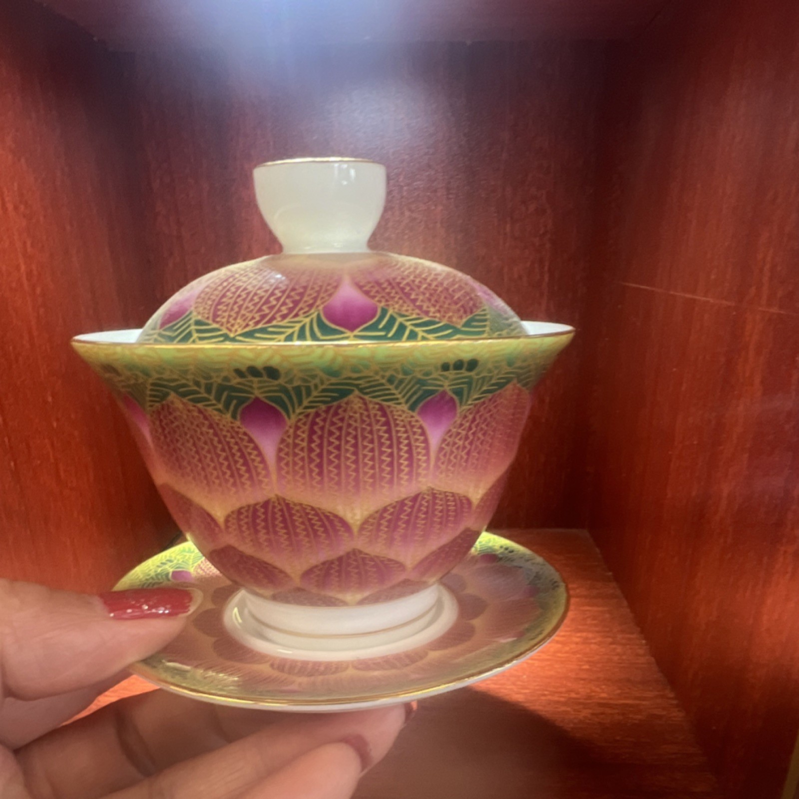 Porcelain Gaiwan Set, 3‑Piece Tea Cup Lid Saucer, Kung Fu Tea Ware Collectible Porcelain Gaiwan Set, 3‑Piece Tea Cup Lid Saucer, Kung Fu Tea Ware Collectible