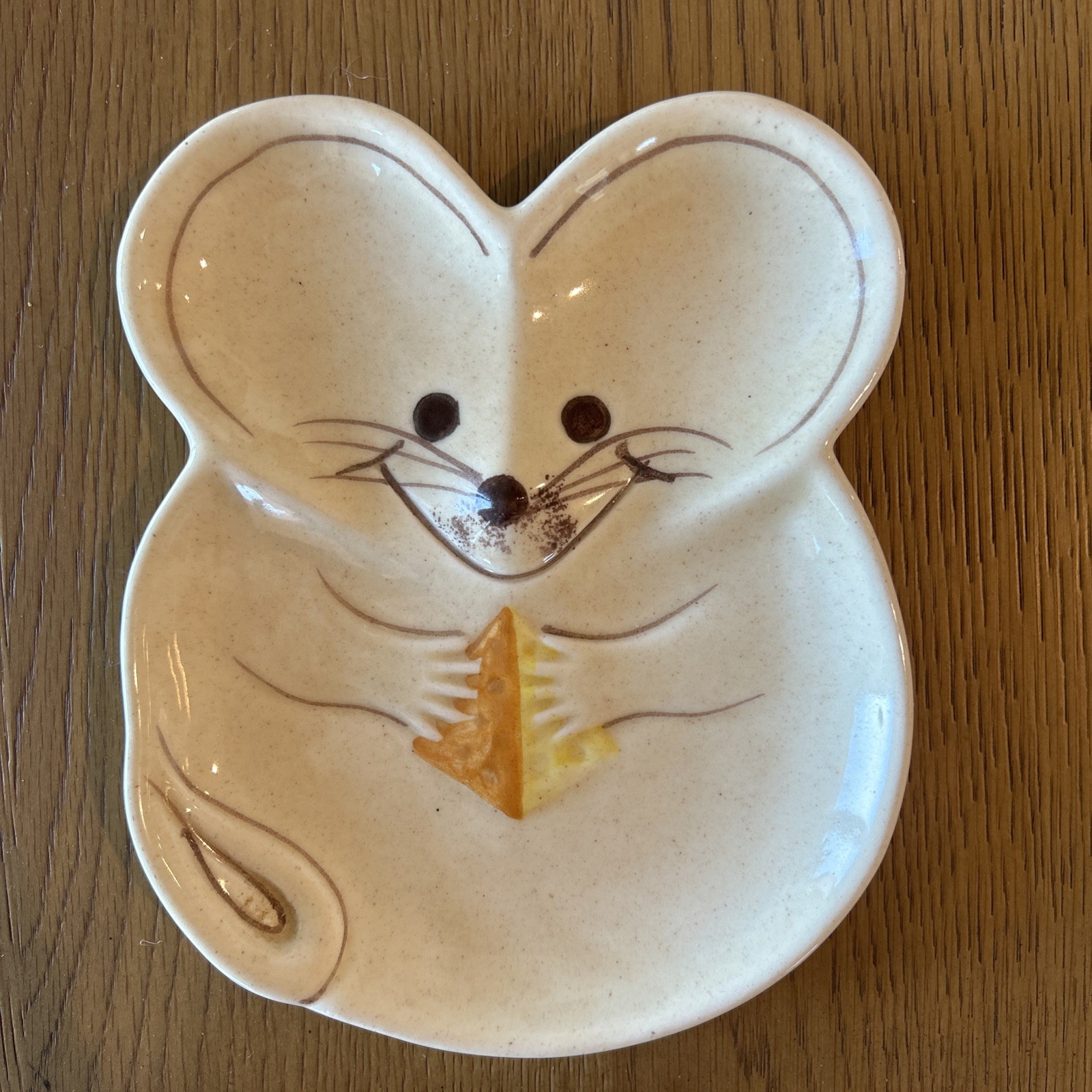 Darling Vintage 1970s Ceramic Mouse Cheese & Cracker Serving dish