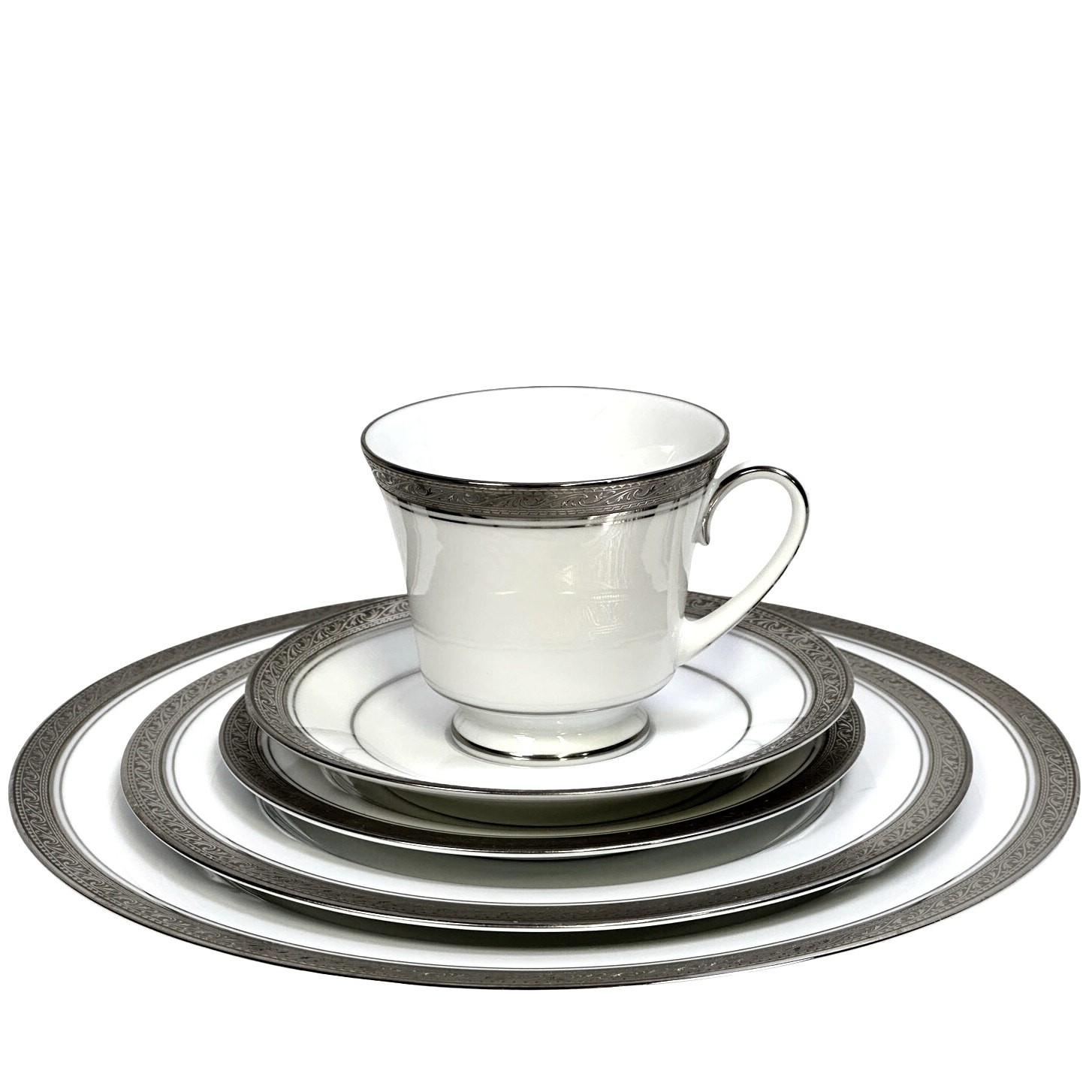 Noritake Legendary Crestwood Platinum 4166 Fine China 5-Piece Place Setting