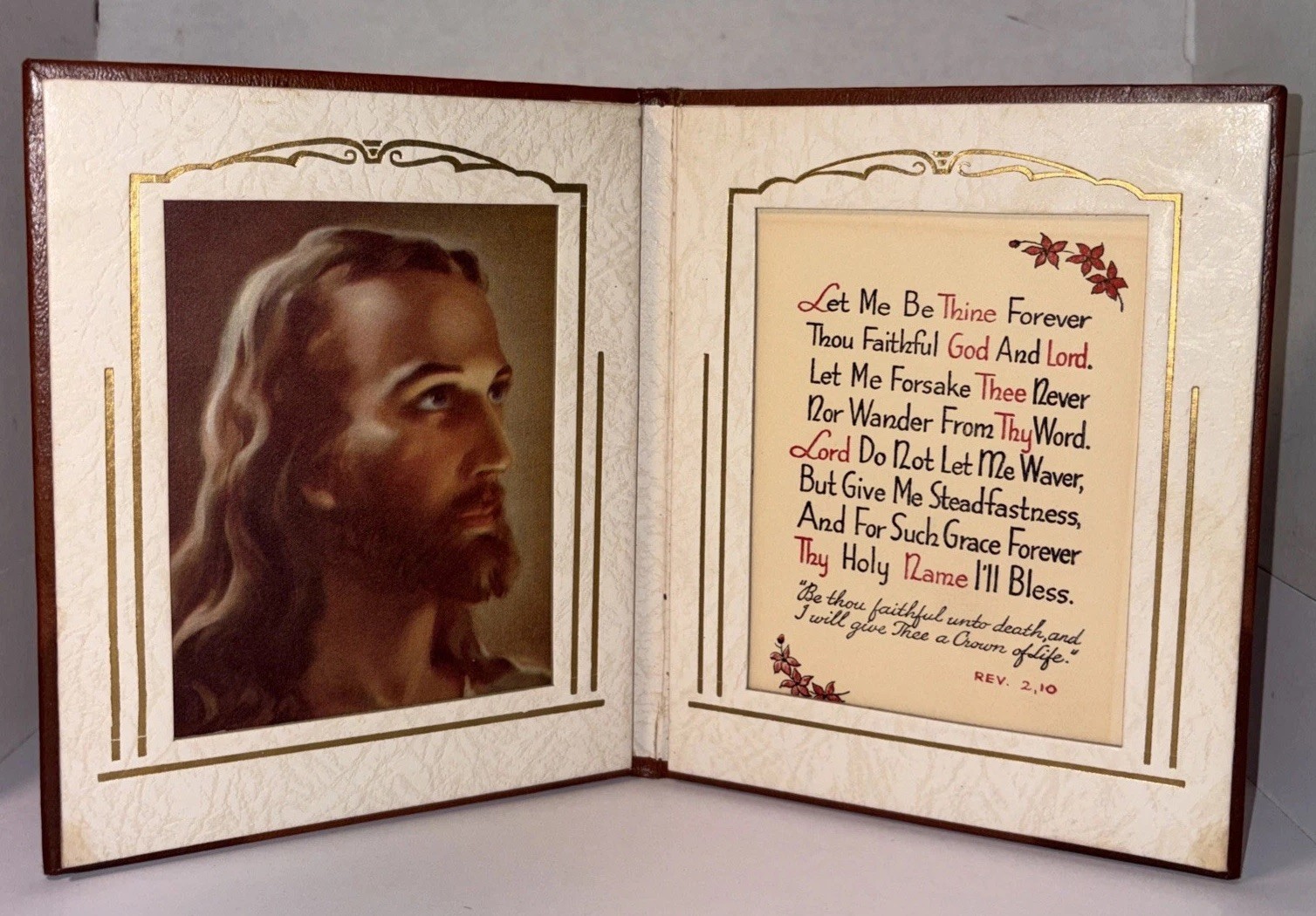 Vtg Religious Jesus Verse Plaque Rev. 2:10