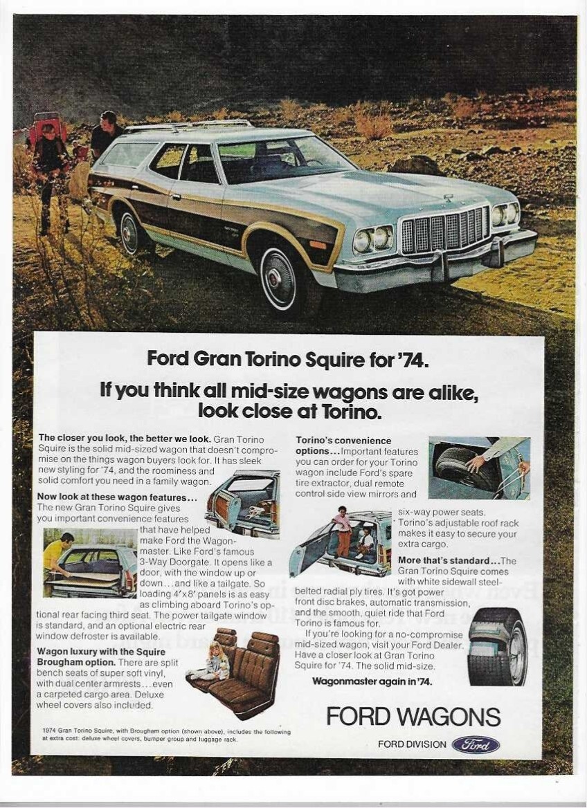 1974 Ford Gran Torino Wagon Vintage Wagonmaster Print Car Advertisement