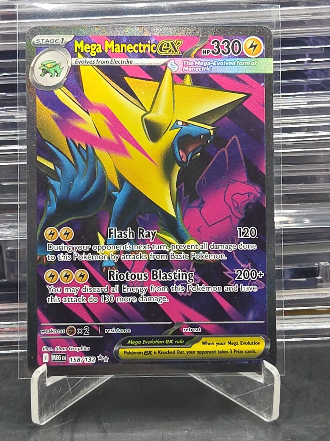 Mega Manectric EX 158/132 Mega Evolution Card Near Mint Condition