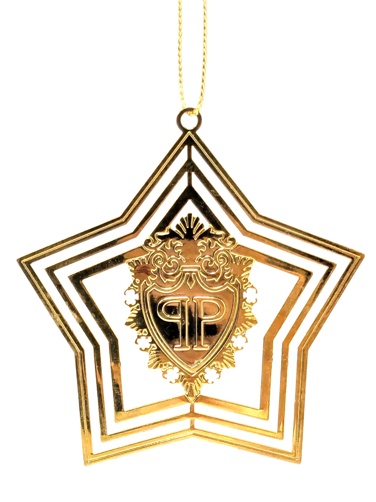 The Plaza Hotel NYC Gold electroplate Laser Cut Ornament Crown Logo 1998 - 2001