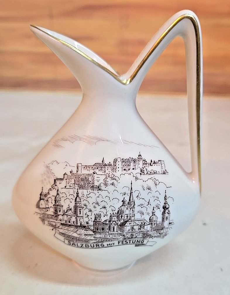 Vintage Porcelain Ewer Vase Like Pitcher; 4