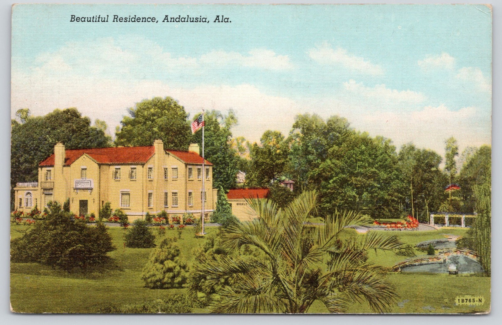 Andalusia AL Alabama, A Beautiful Residence, 1944 Postcard