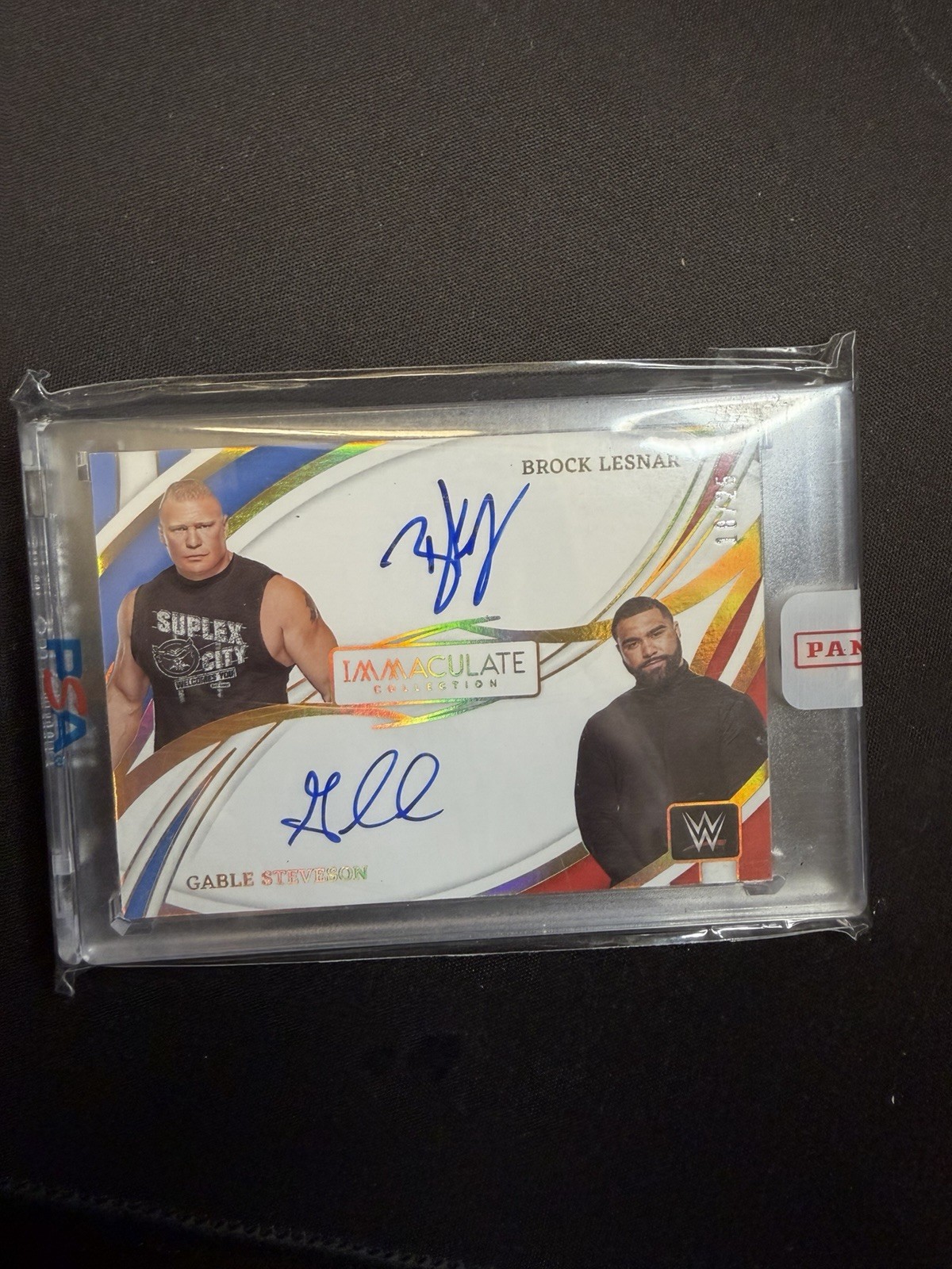 2022 Immaculate  WWE UFC Dual Autographs auto DA-BLG Brock Lesnar Gable Steveson
