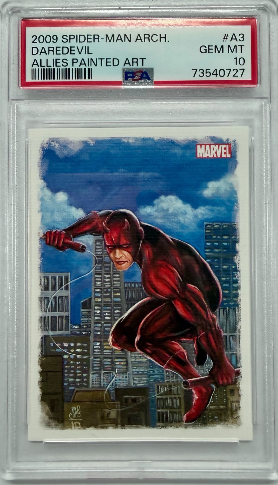 2009 Rittenhouse Marvel Spider-Man Archives Daredevil Allies Art #A3 PSA 10