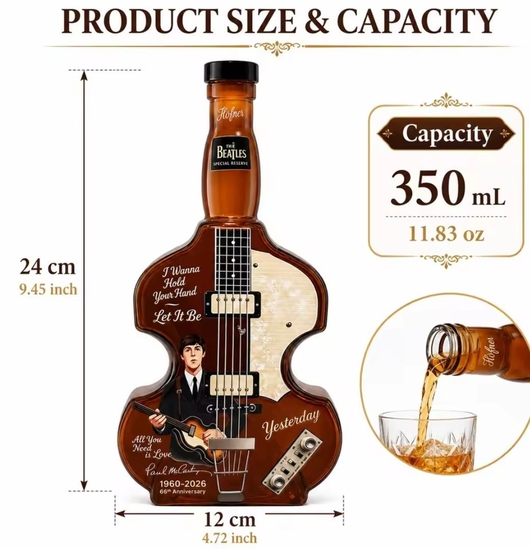 The Beatles Guitar Shaped Liquor Whiskey Mini Decanter Bottle New Rare The Beatles Guitar Shaped Liquor Whiskey Mini Decanter Bottle New Rare