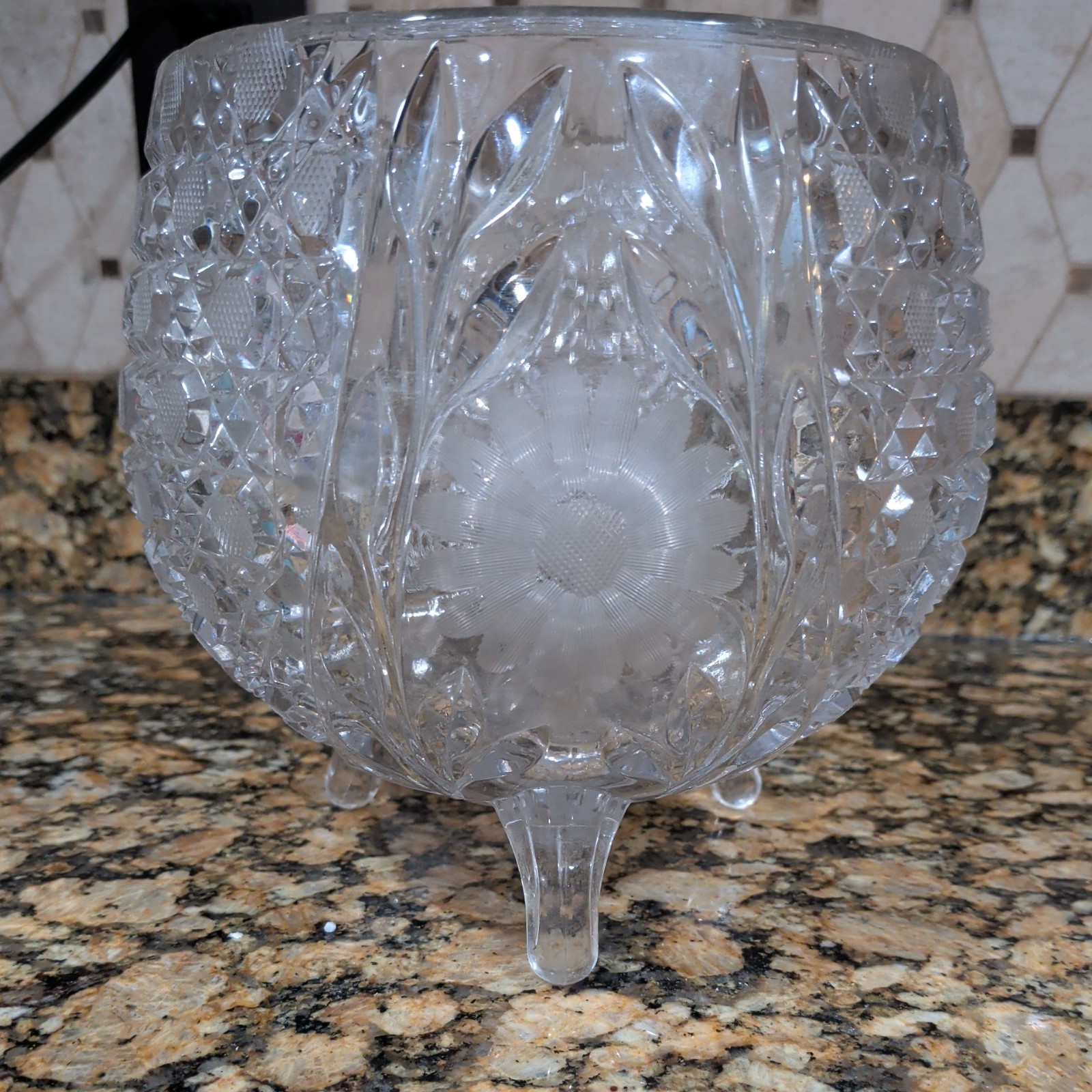 VINTAGE McKees Innovation Line 410 3 FOOTED ROSE BOWL EAPG & Brilliant Glass VINTAGE McKees Innovation Line 410 3 FOOTED ROSE BOWL EAPG & Brilliant Glass