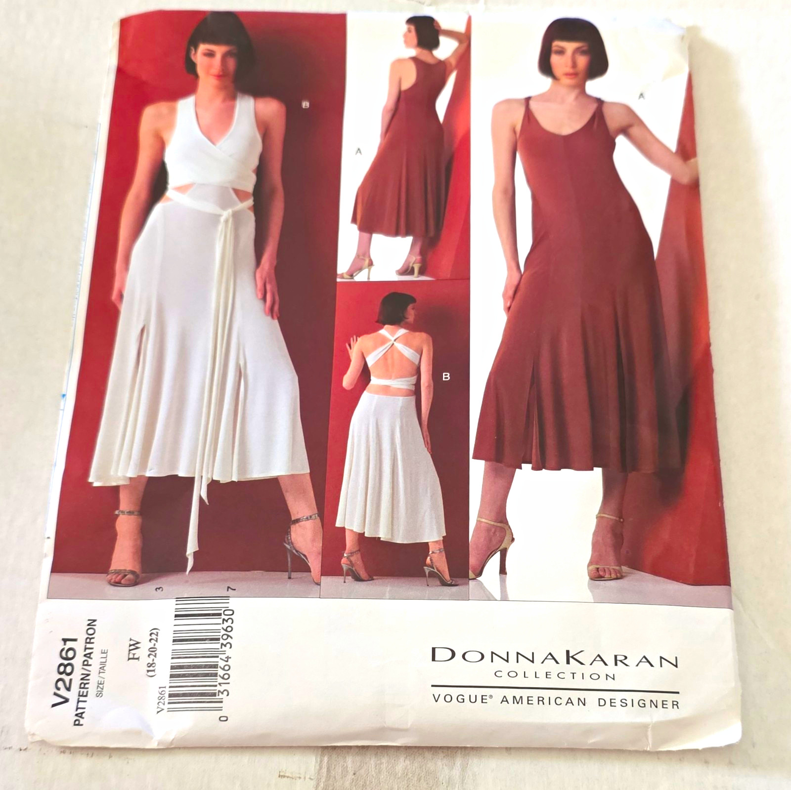 FW sz 18-22 Vogue V2861 Donna Karan Collection Women\'s Dress Sewing Pattern FW sz 18-22 Vogue V2861 Donna Karan Collection Women\'s Dress Sewing Pattern