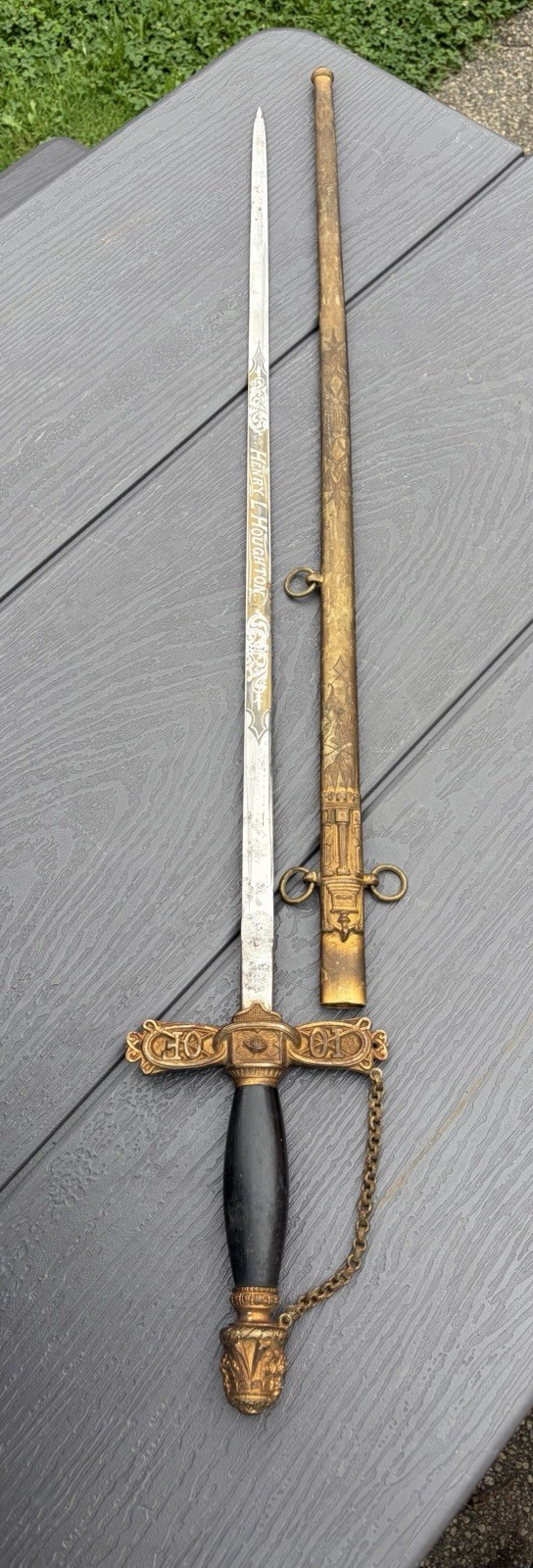 Antique IOOF Odd Fellows King David Encampment All Seeing Eye Ceremonial Sword