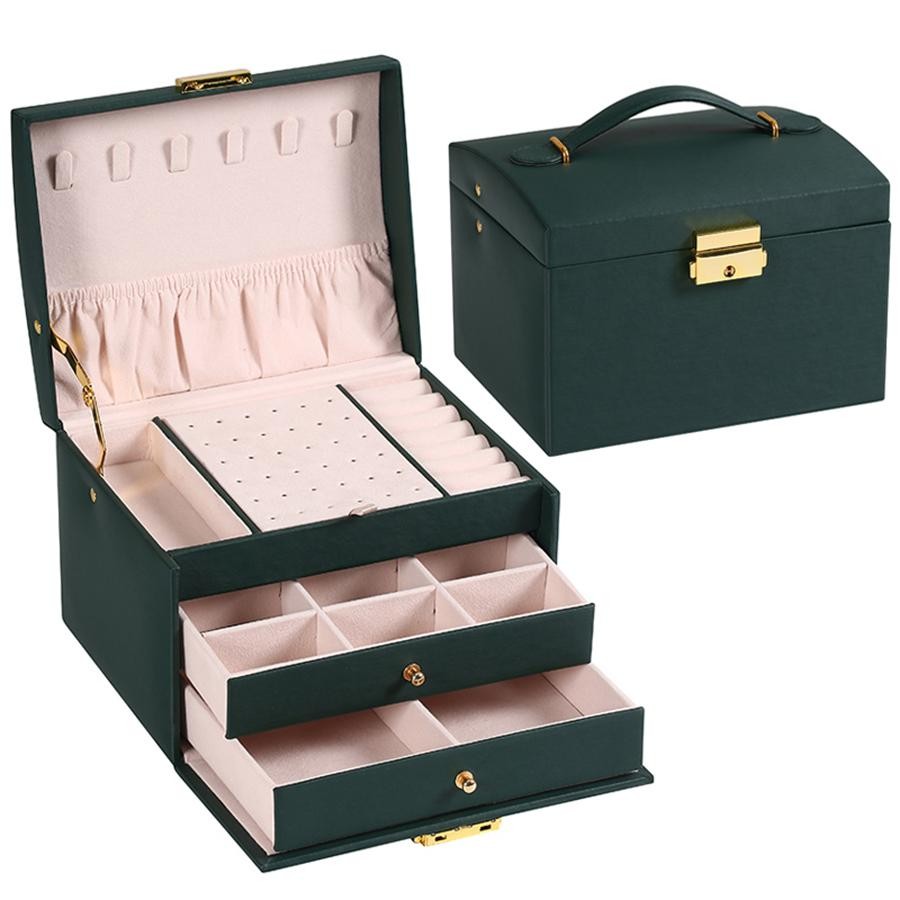 1pc, Lock Arch Three-layer Jewelry Box, Suitable for All Kinds of Jewelry Storag
