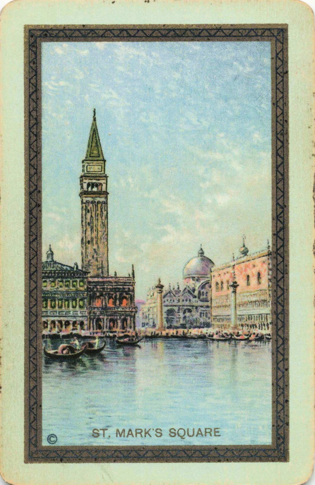 Named St Marks Square Venice Italy Vintage Single Swap Playing Card