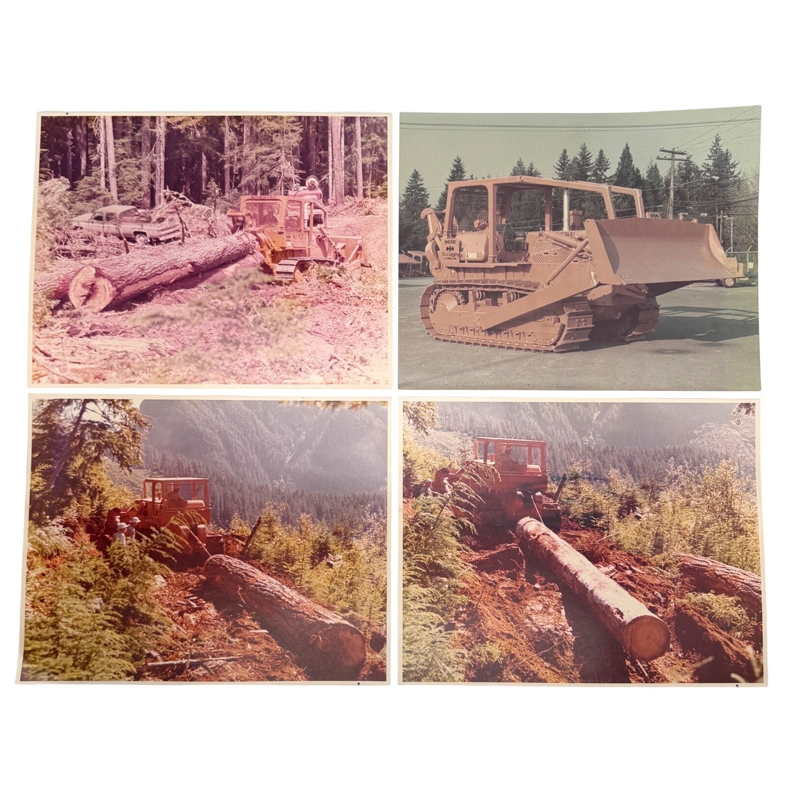 Vintage 1980s Komatsu D65E Logging Bulldozer Set of 4 11x14 Prints Mountains