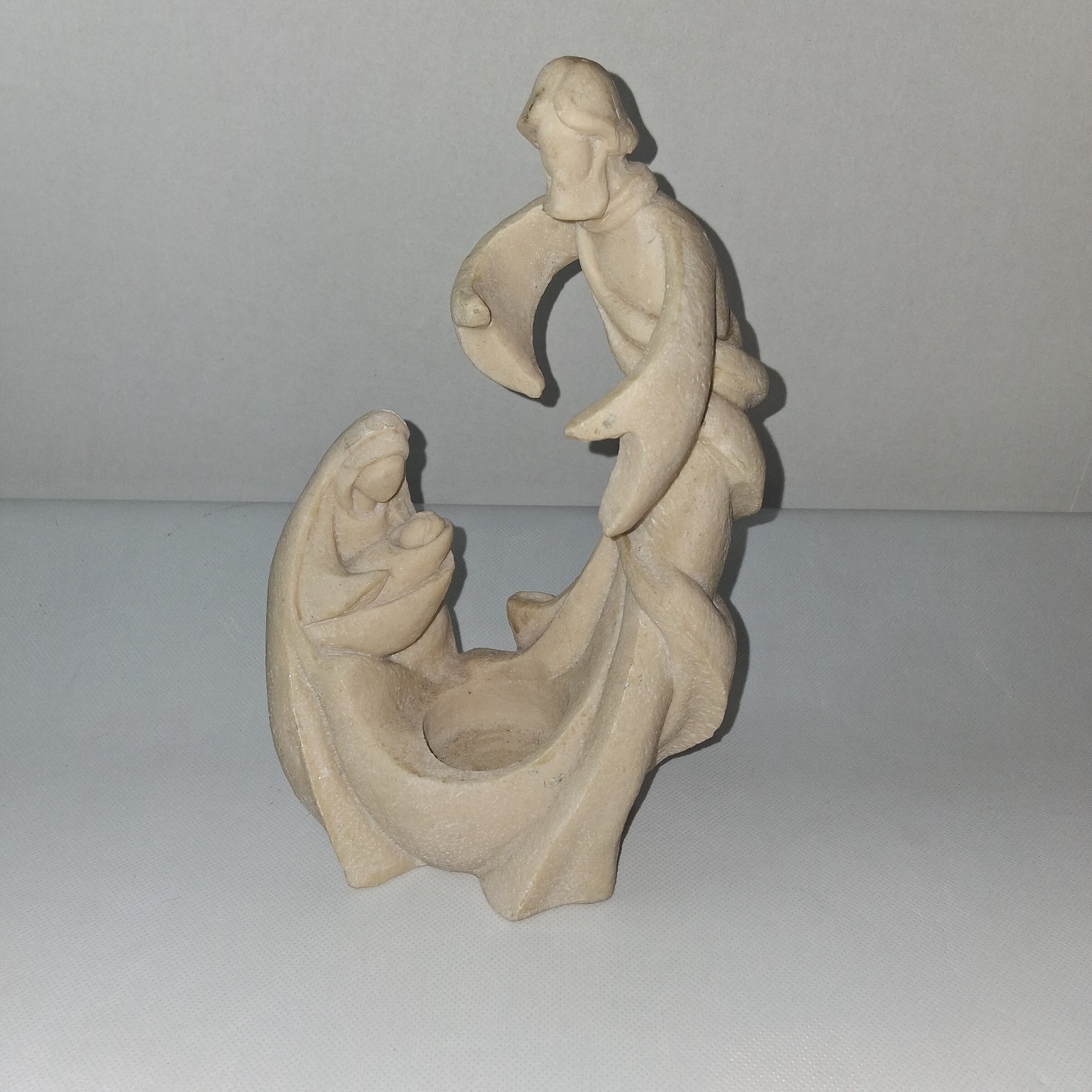 Vintage Virgin Mary, Joseph and Jesus Statue Tealight Candle Holder