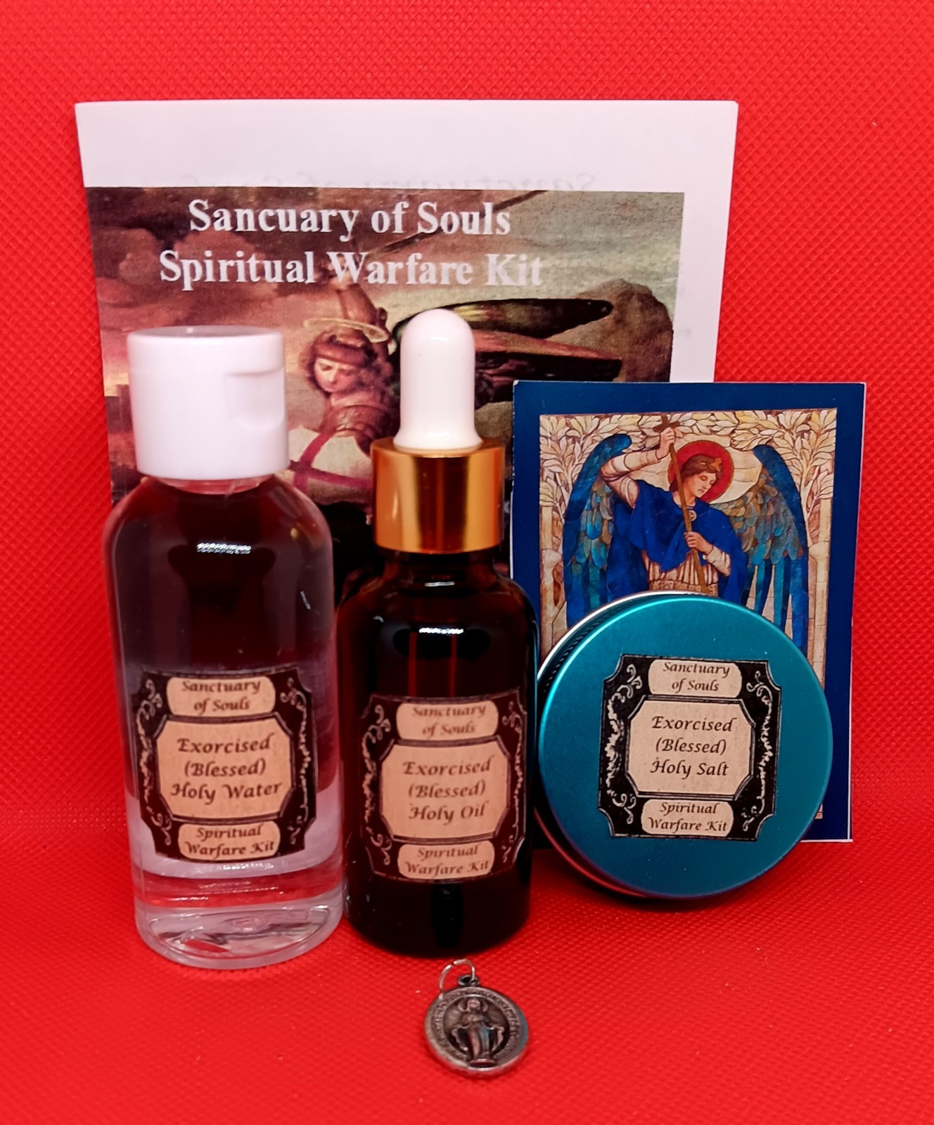 St Michael Spiritual Warfare Kit  Blessed Oil, Salt, Holy Water w/ Instructions