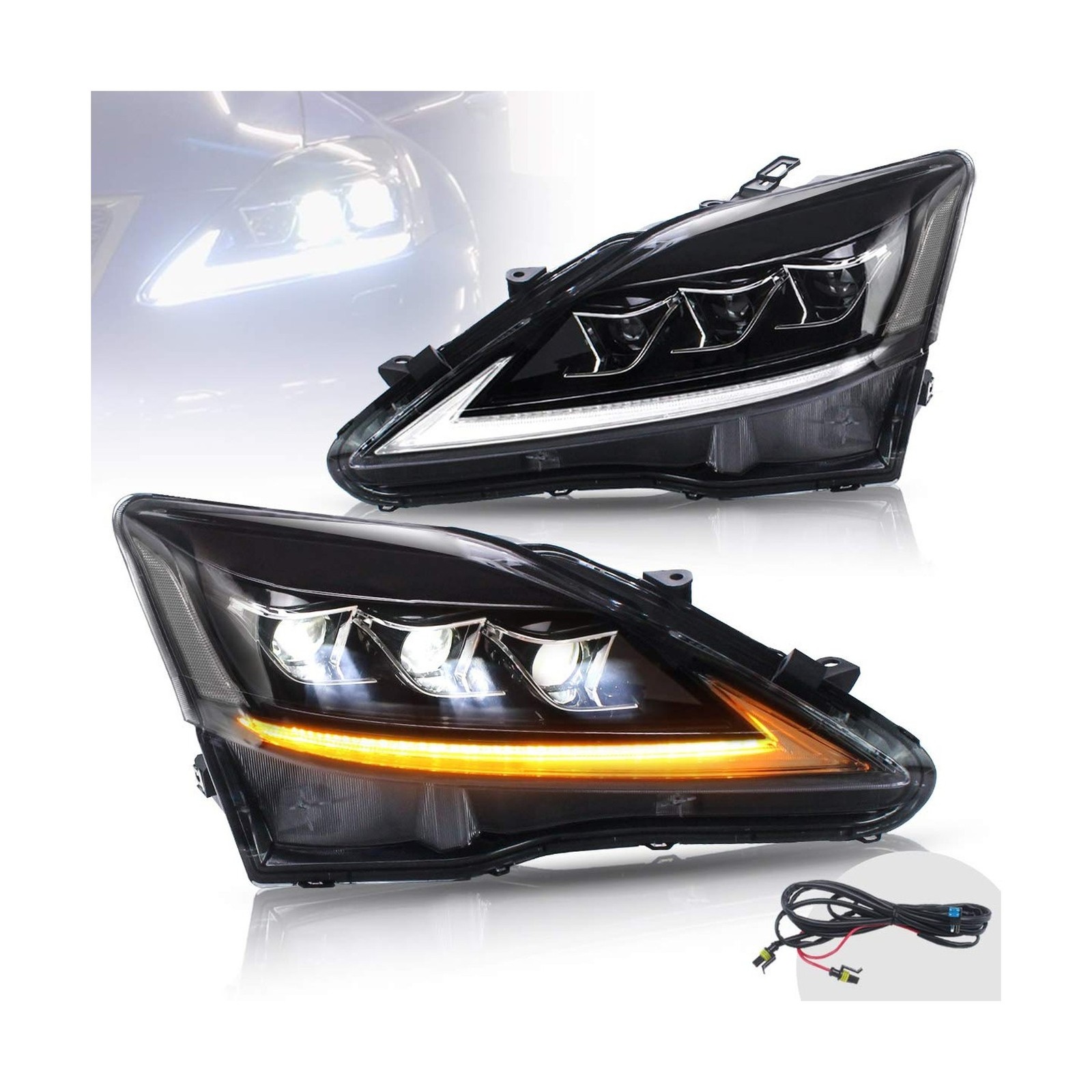 VLAND Full LED Headlights for [Lexus IS250 IS350 ISF IS 220d 2006 2007 2008 2... VLAND Full LED Headlights for [Lexus IS250 IS350 ISF IS 220d 2006 2007 2008 2...