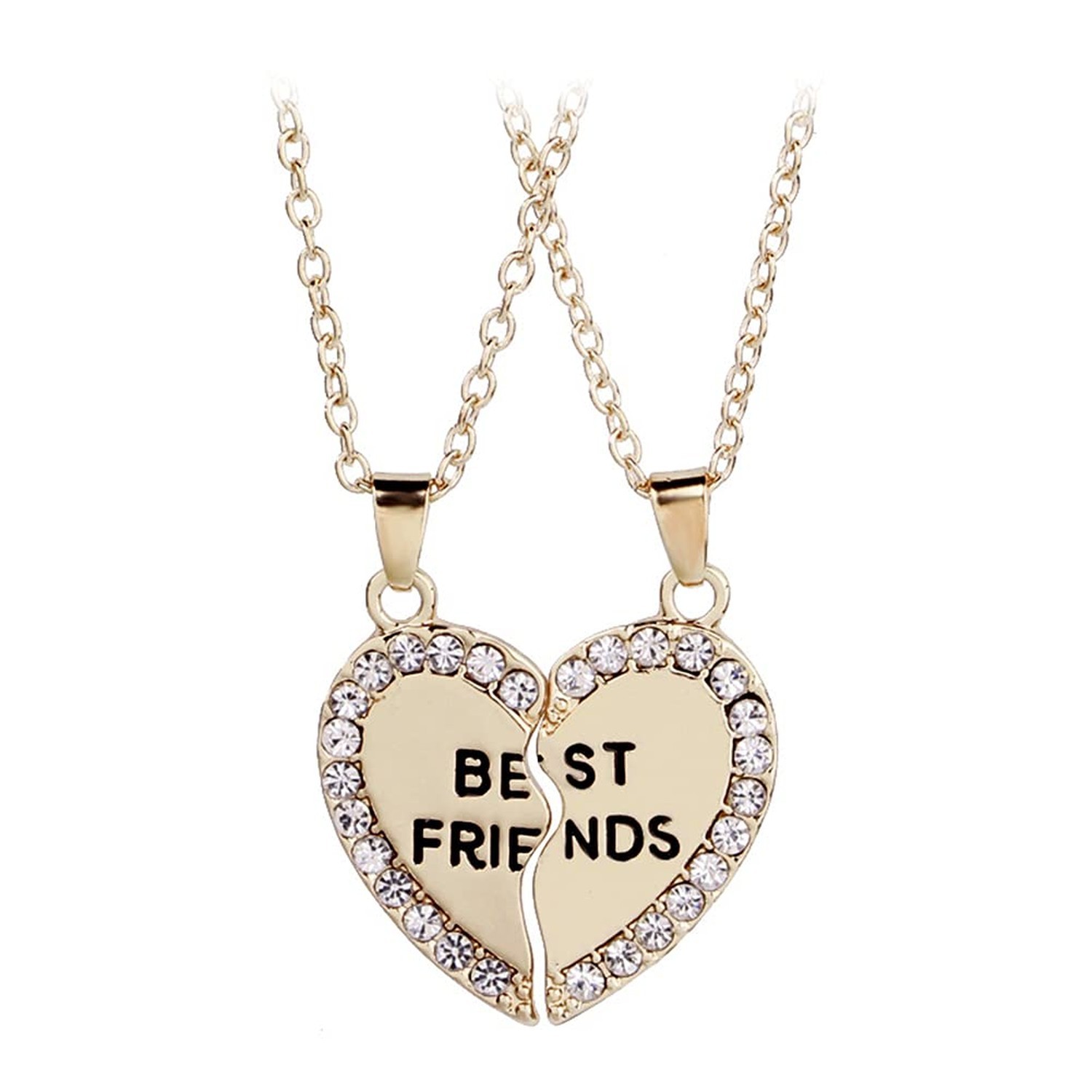 Best Friends Necklace for 2 Girls BFF Half Heart Shaped Necklaces for Women B... Best Friends Necklace for 2 Girls BFF Half Heart Shaped Necklaces for Women B...