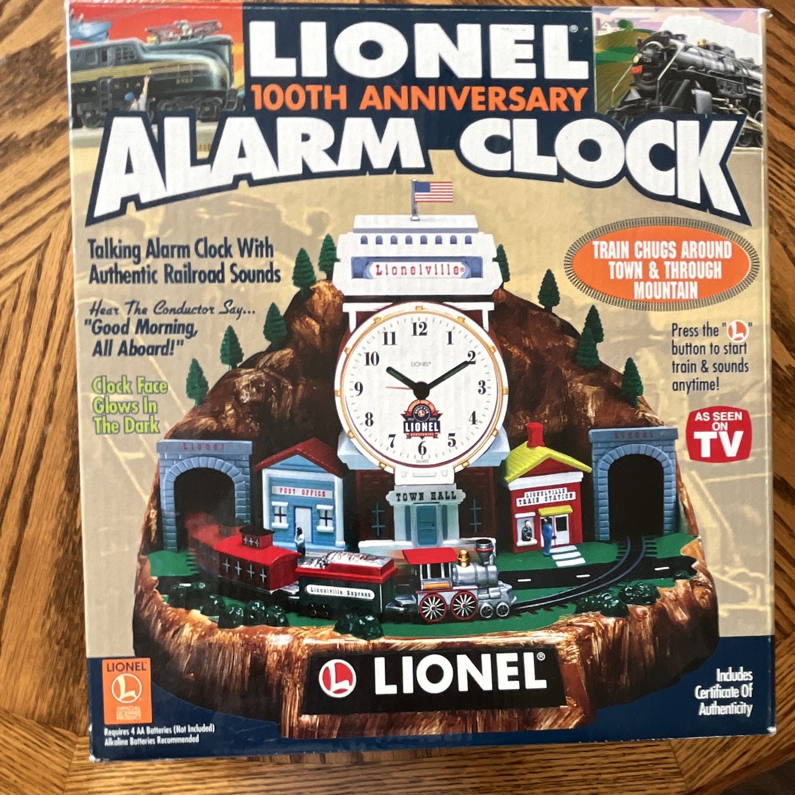 Lionel 100th Anniversary Alarm Clock. Complete Talking Alarm Clock.