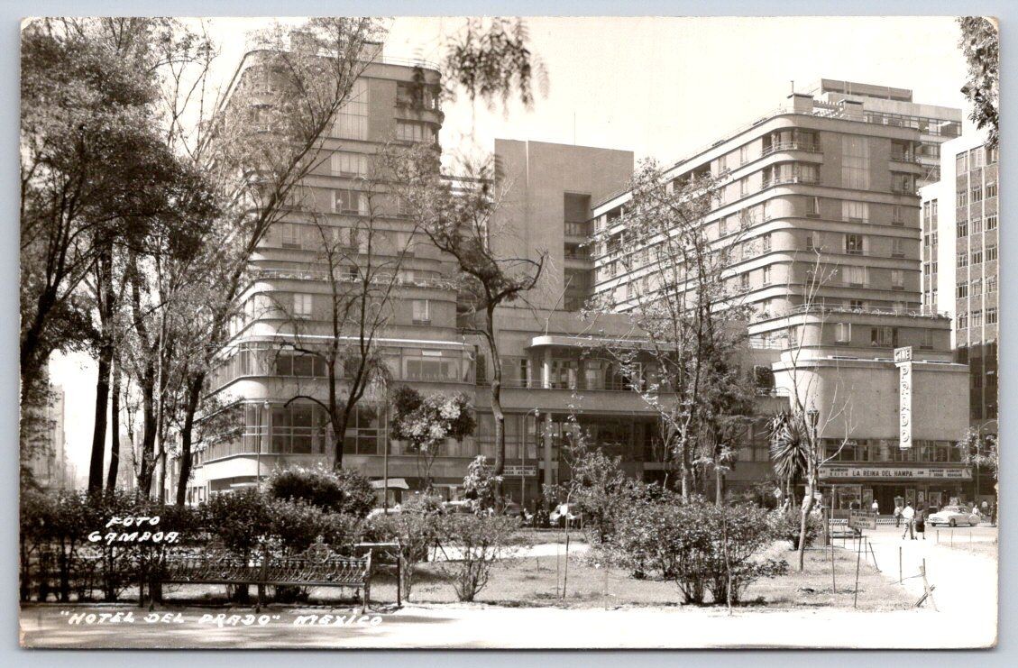 Mexico Vintage Mexico Postcard MEXICO CITY Hotel del Prado 1940s RPPC