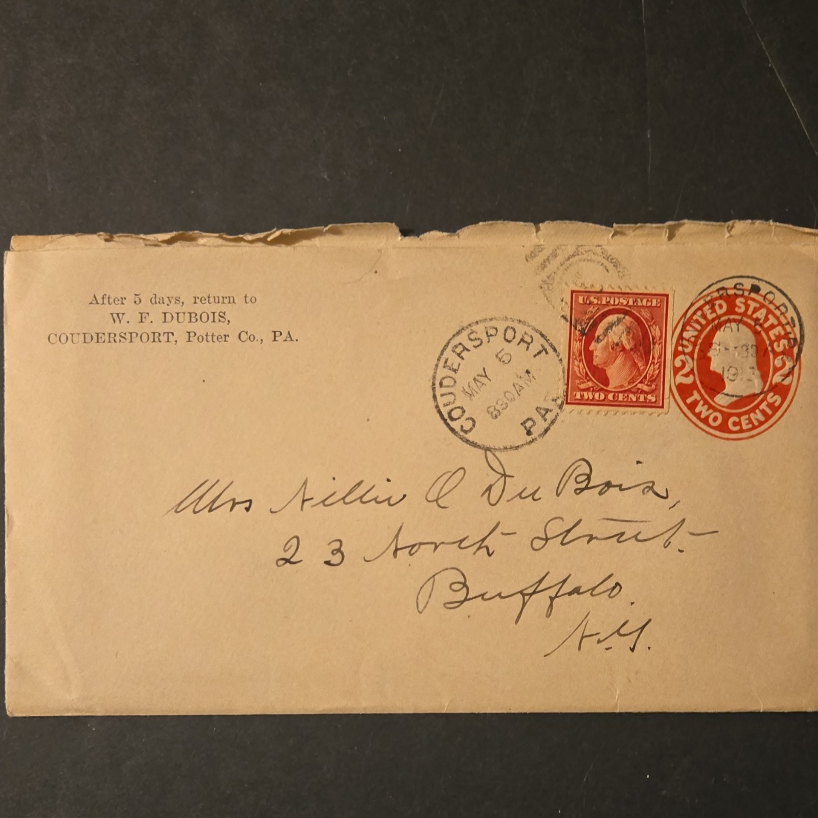 1912 Coudersport PA W. F. Du Bois Handwritten Letters & Postal Cards Lot