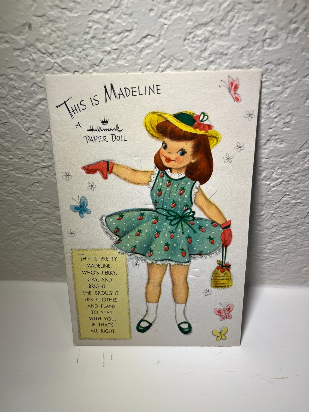 RARE Vtg Hallmark This Is Madeline Paper Doll Card, 1950s, Uncut, Museum Quality RARE Vtg Hallmark This Is Madeline Paper Doll Card, 1950s, Uncut, Museum Quality