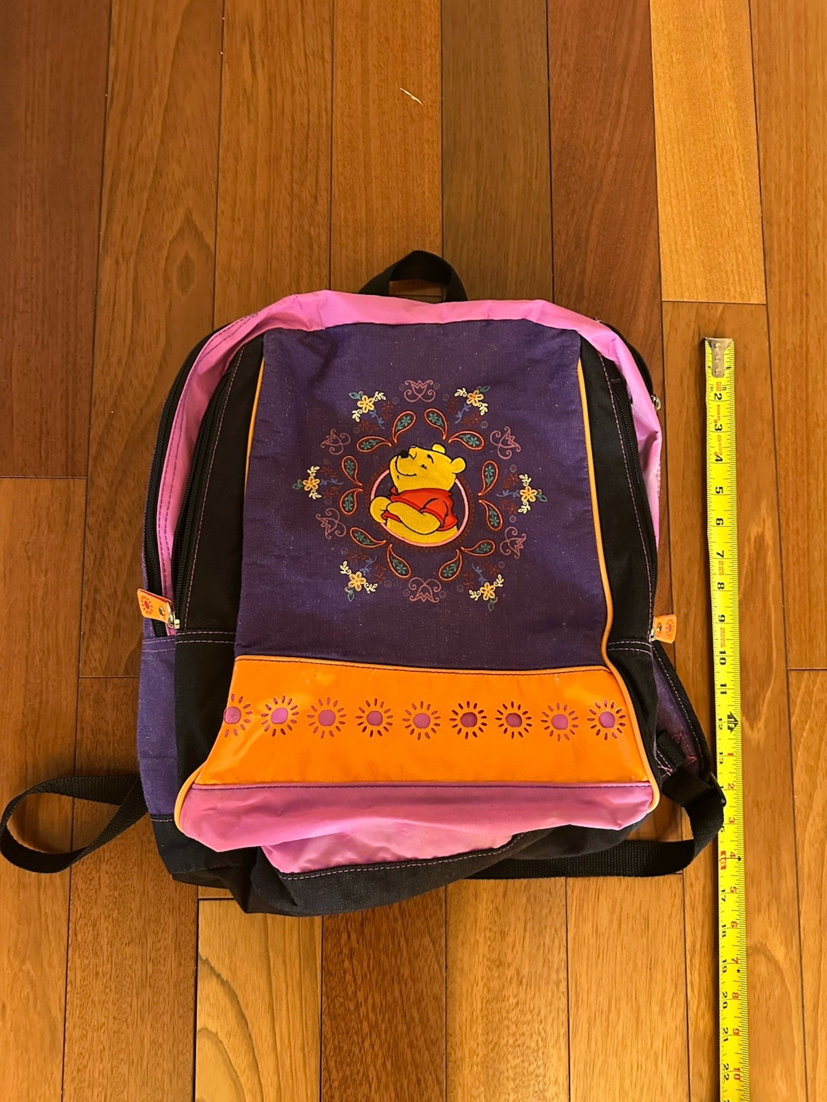 Vintage Winnie The Pooh Backpack Purple Orange Pink Approx 17x12x5 Canvas Vintage Winnie The Pooh Backpack Purple Orange Pink Approx 17x12x5 Canvas