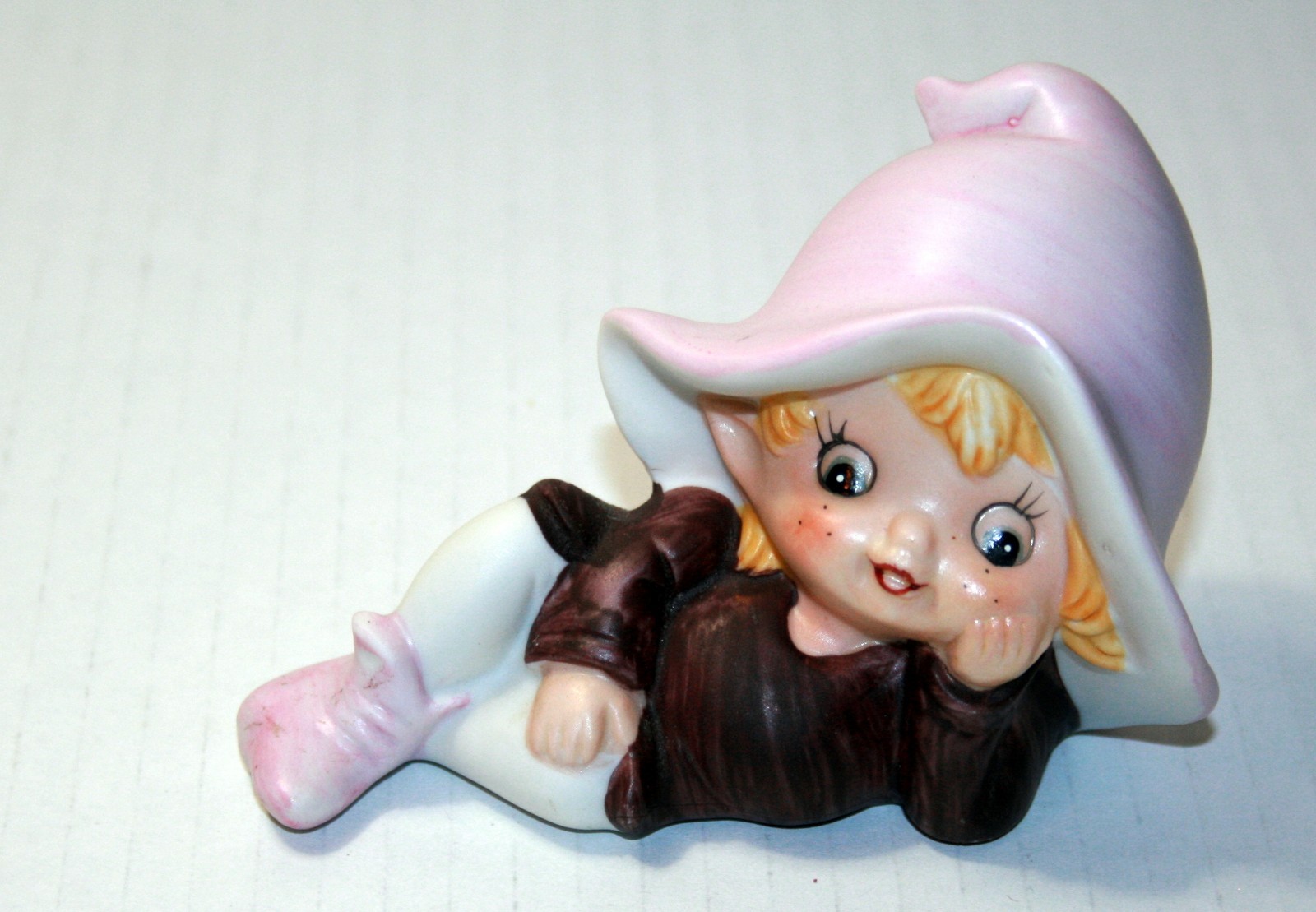 Homco Pixie Elf Figurine #5213 ~ Cottage Core Cutie ~ Fairy Garden or Gnomey