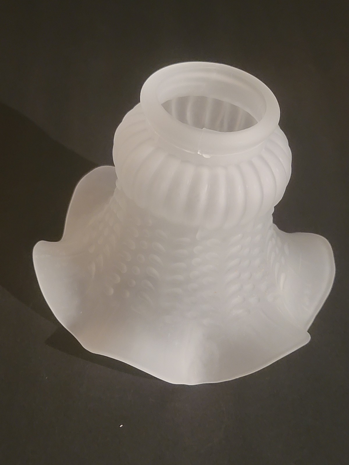Ruffled Frosted Tulip Glass Globe Ceiling Fan Light Shade 2\