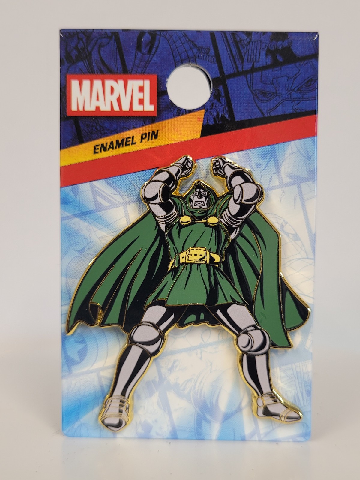 Enamel Pin - Marvel Dr. Doom Classic Comic Cartoon Embossed Lapel Badge NEW