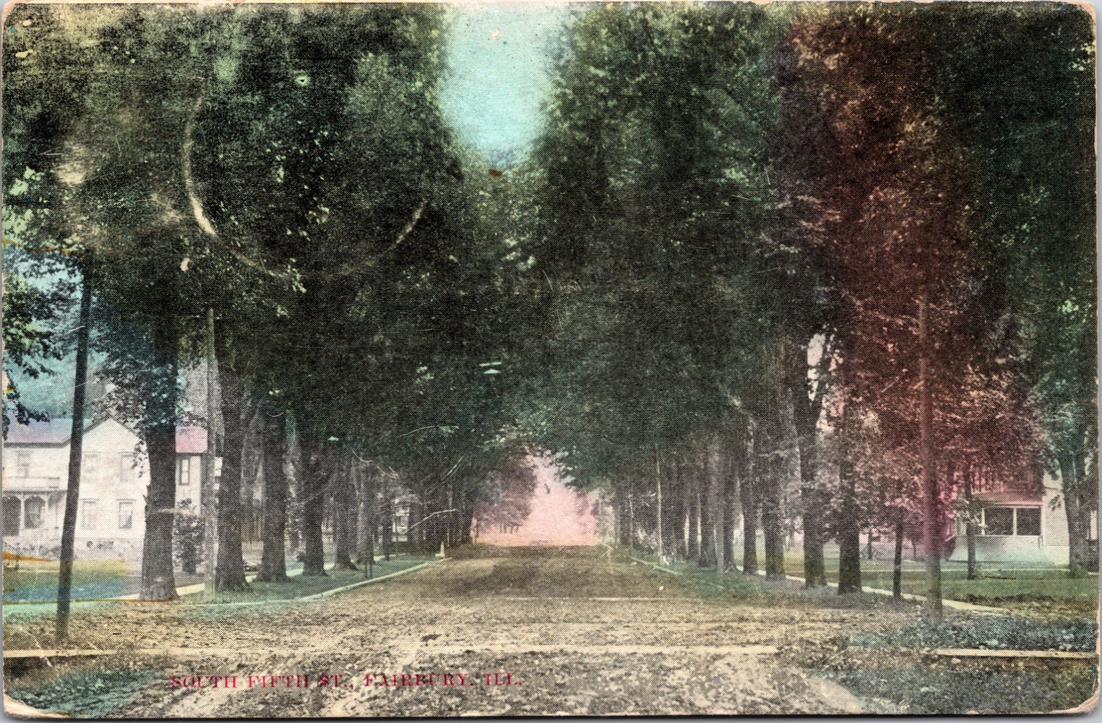 South Fifth Street View Fairbury Illinois IL DB Postcard B32