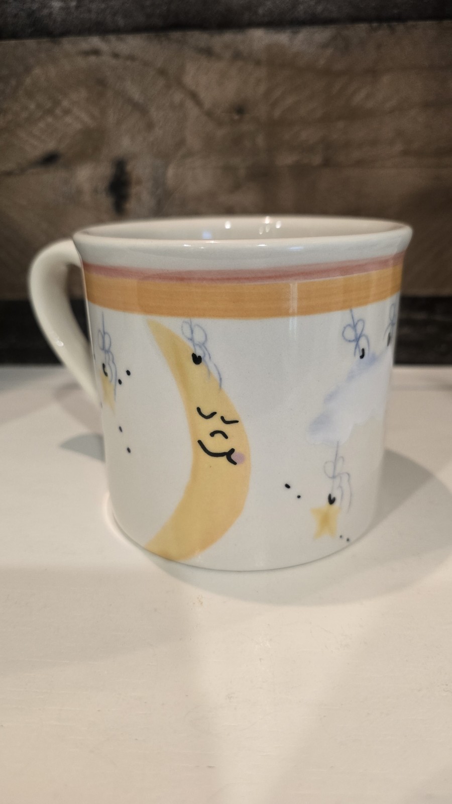 Vintage Hartstone Pottery Moon and Stars Starbucks Barista Paint Coffee Cup Mug