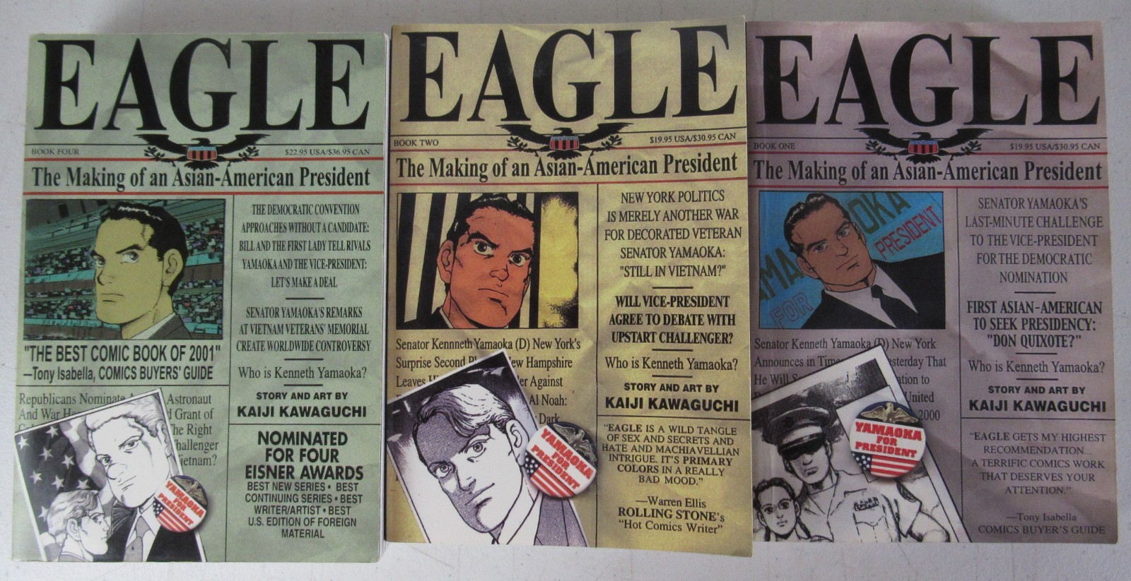 Eagle The Making of an Asian-American President Manga Books 1, 2, & 4 Viz Comics